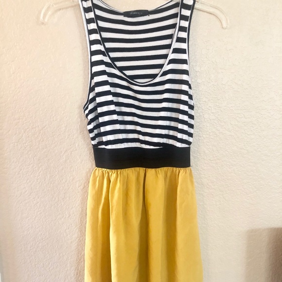 mustard yellow striped dress